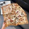 Double-sided two-color new herringbone silk scarf, small square scarf, sun protection, advanced sense, high-quality shawl neck scarf, scarf.