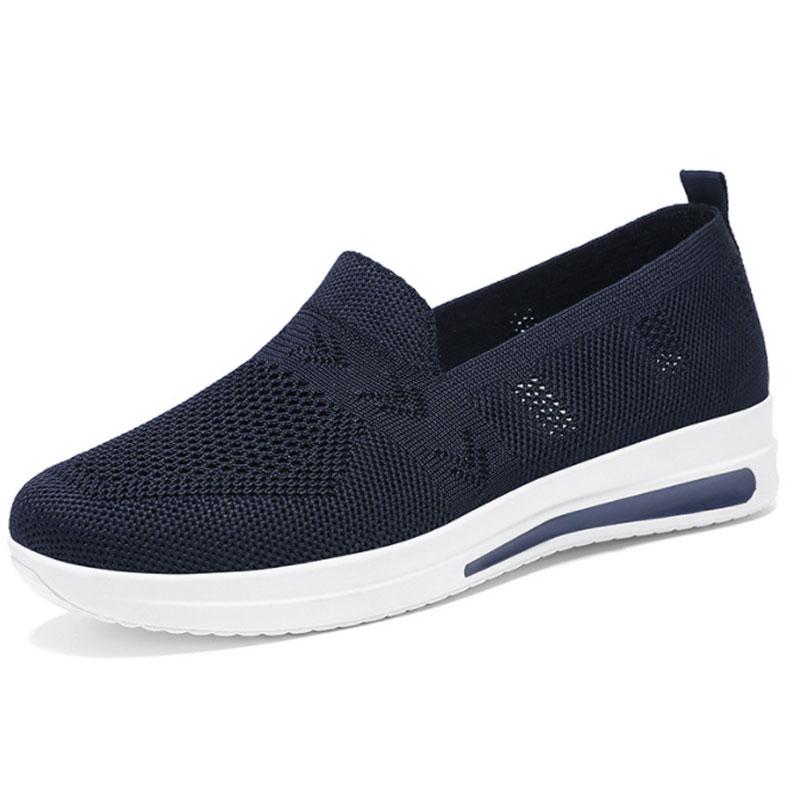

Autumn Women s Slip On Loafers Breathable Mom Soft Flats Classic Office Shoes Knitted Tennis Walking Shoes Sock Sneakers 37 синий