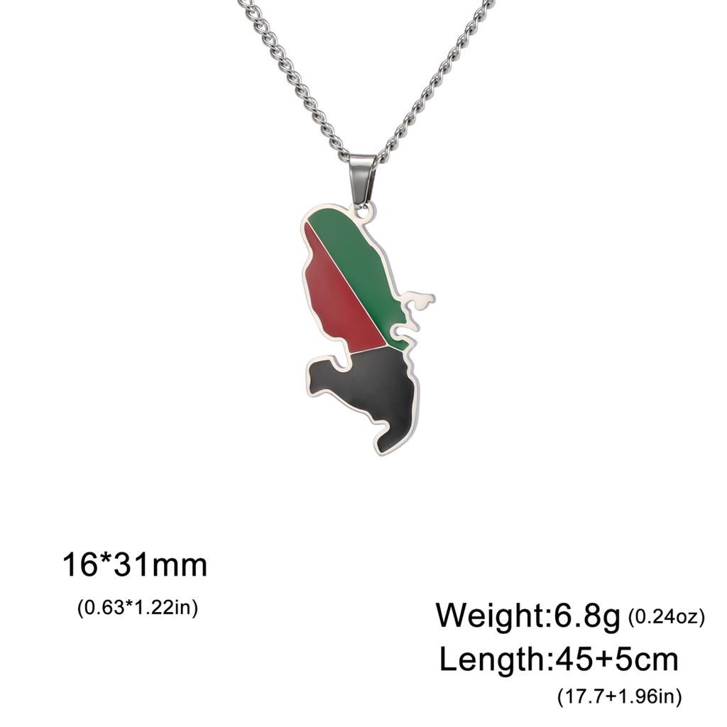 Martinique Island Map Pendant Necklace Stainless Steel Men Women GoldSilver Color Charm Fashion Country Map Jewelry Gift