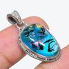 Natural Dicorich Glass Gemstone 925 Solid Sterling Silver Pendant 1.25" U5f76