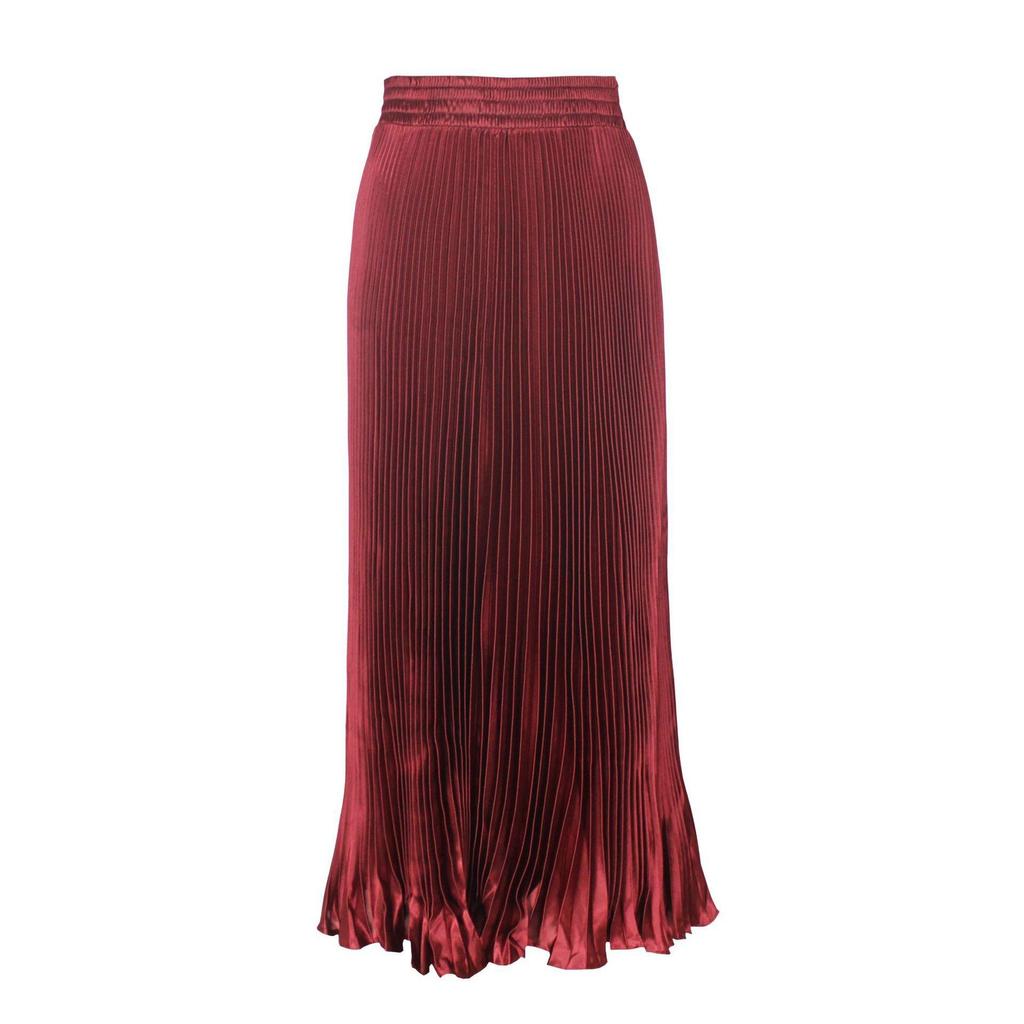 High Waist Satin Pleated Fishtail Skirt - 1 Meter Long Women's Dance Skirt with Large Swing and Medium Length.