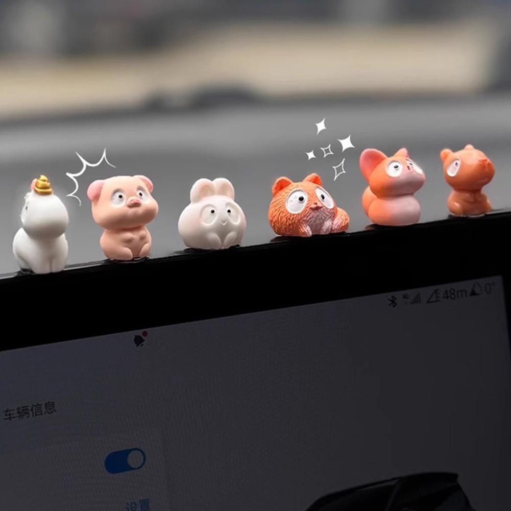 Car Center Console Dashboard Cute Cartoon Friendly Animals Ornament Interior Decoration for Girls Gifts Car Interior Accessories