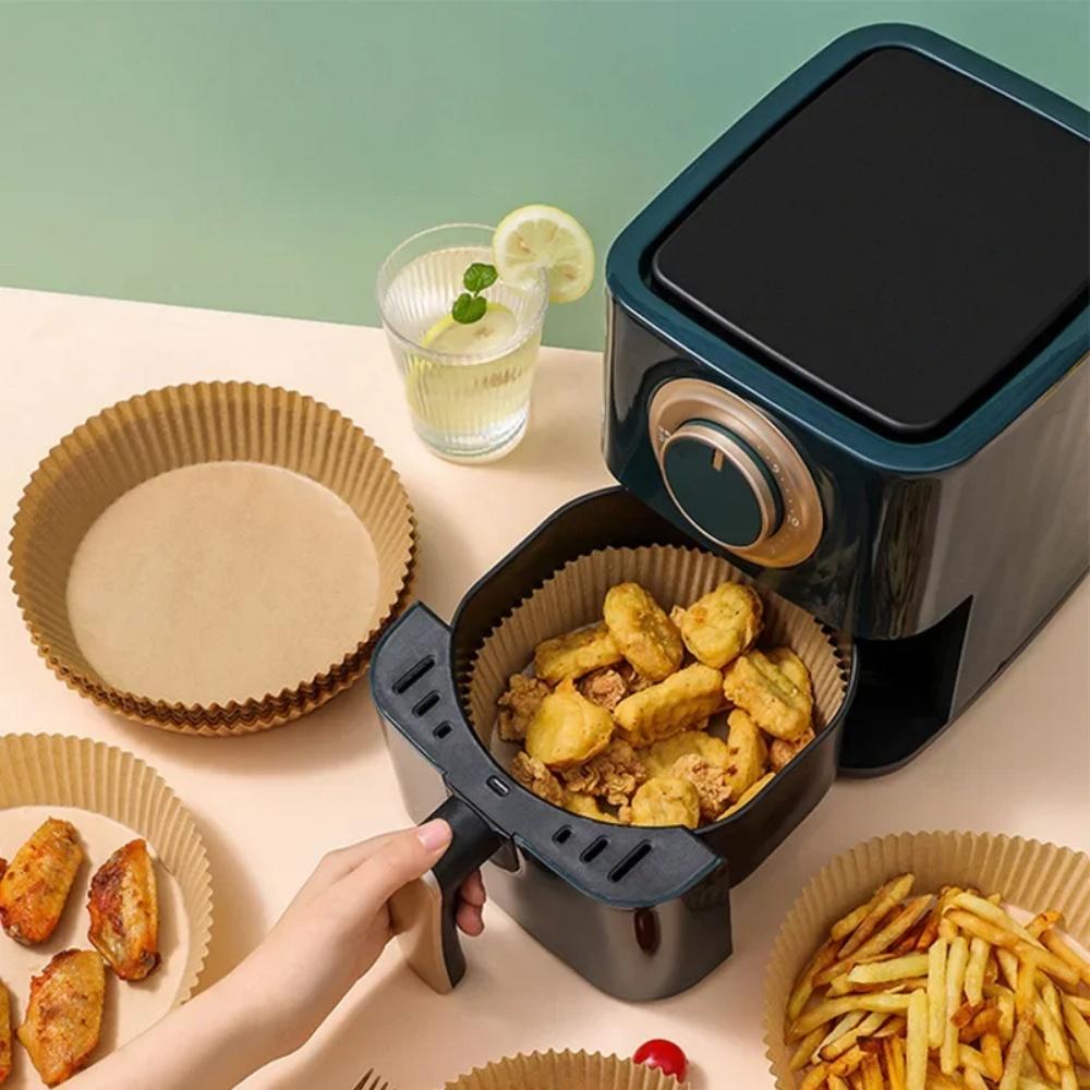 50/100/200pcs Disposable Air Fryer Paper Round Non-Stick Special Paper Food Silicon Oil Paper Air Fryer Liners Baking Paper