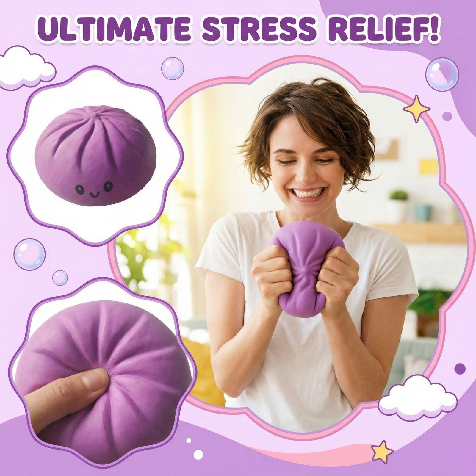 Extra Large Squeezable Steamed Bun Toy - Realistic Steamed Bun One Size