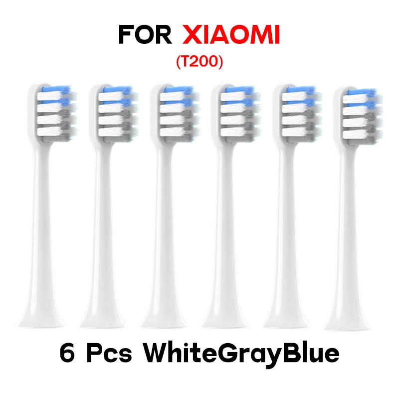 

Головка зубной щетки для XIAOMI T200 белая/синяя глубокая мягкая щетина DuPont для чистки электрических зубных щеток синий