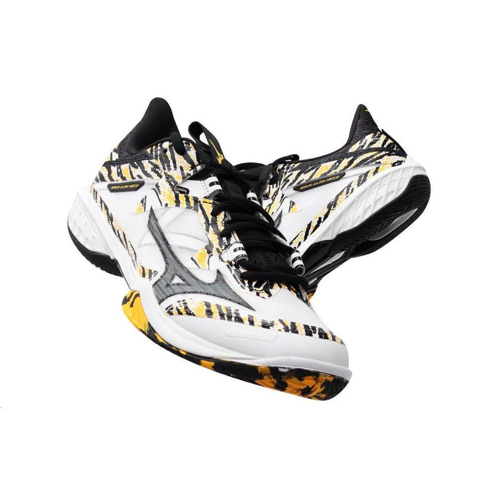 Mizuno Wave Claw Neo Shock Absorbing Non-Slip Durable Low-Top Badminton Shoes Unisex sneaker Black White Yellow 71GA227000