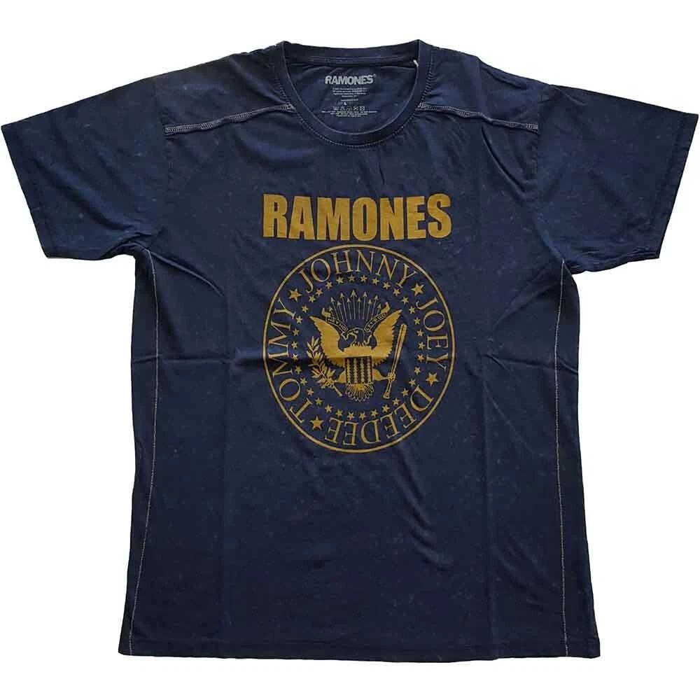 Ramones  Presidential Seal  Blue Snow Wash T shirt - NEW S