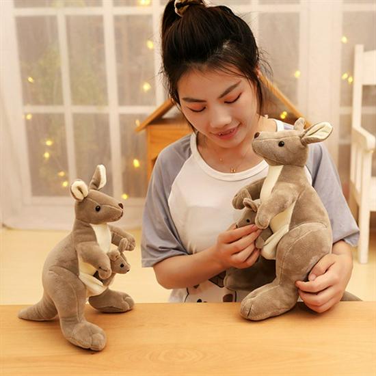 Adorable Kangaroo Plush Set: Mother and Baby Toy Figurines - Perfect Parent-Child Birthday Gift