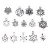 20 Stück Metall Zinklegierung Gemischte Größen Schneeflocken Anhänger Passend für Schmuck Weihnachtsanhänger Komponenten DIY Handgemachtes Basteln