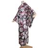 LanBuff Yukata Kimono Long Satin Fabric Pajamas Yukata Japanese Yukata Long Nightgown Women's Robe, Open-Front Loungewear, V-Neck Bathrobe, Pattern,