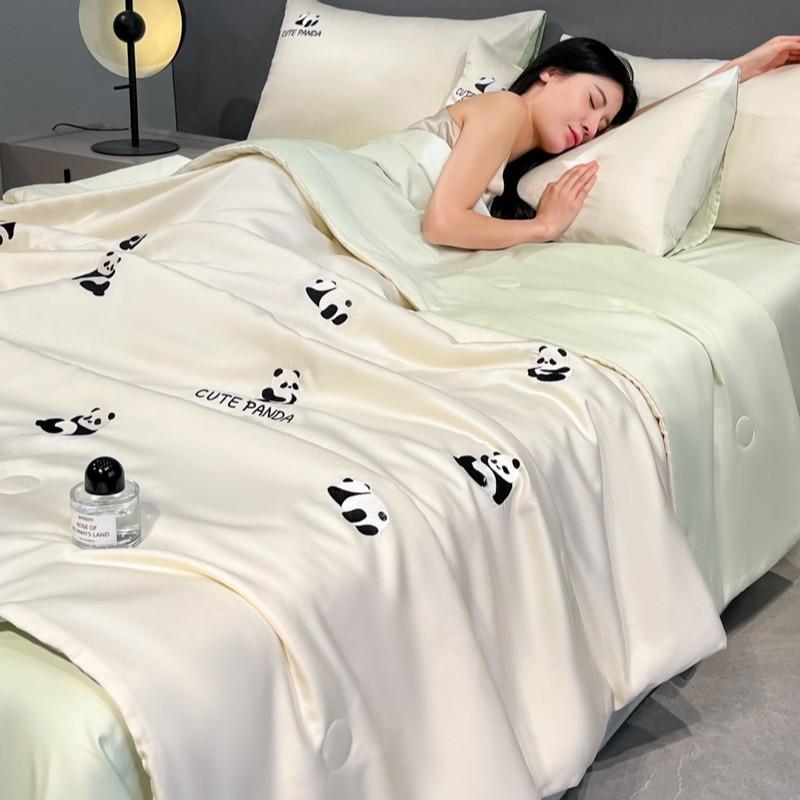 new washed ice silk summer quilt four-piece air conditioner quilt four-piece summer cool ice silk summer quilt