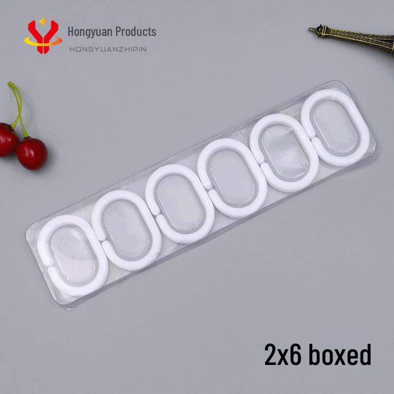 

Porcelain White PP Plastic Shower Curtain Hooks - C-shaped Pack of 12 Bulk чорний