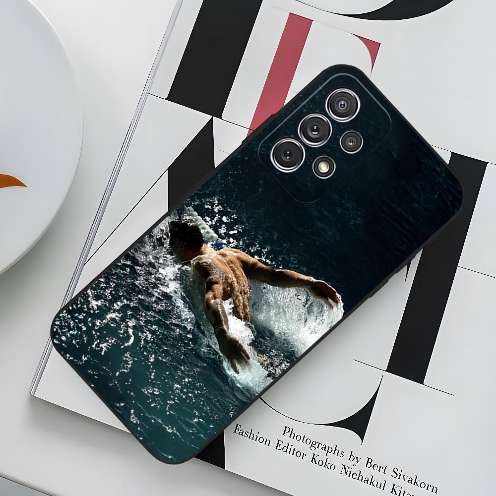 Swimming Pool Water Phone Case for Sumsung Galaxy S24 S23 S22 S21 S20 A24 A34 N20 M54 A54 A53 Fe Plus Ultra Black Soft Cover
