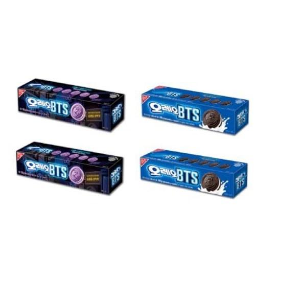 Snack Coreani Oreo Collaborazione BTS Gusto Bianco 2 Scatole + Hotteok Iconico 100g Set da 4 Scatole Tipi a Confronto Biscotti Sandwich