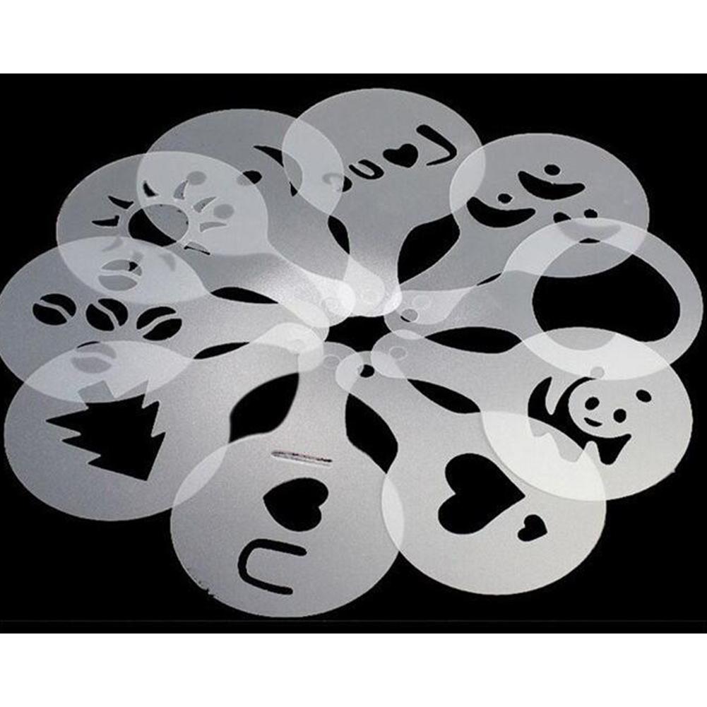 16Pcs Coffee Latte Mold Dusting Pad Stencils DIY Kitchen Art Baking Tools