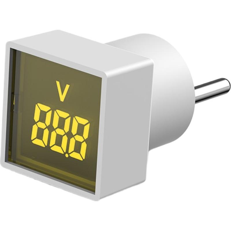 Mini EU Plug Digital Voltmeter AC Voltage Monitor with LED Digital Display Flame Retardant Plastic Plug-in Voltage Tester