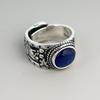 Xiaomi BF CLUB 925 Sterling Silver Ring For Women Jewelry Retro Blue Stone Open Vintage Handmade Ring Allergy For Party Birthday Gift