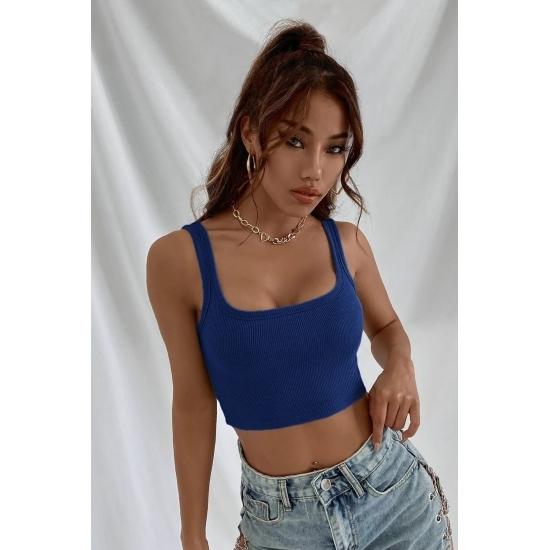 Ležérní základní topy dámská slimfit halenka Crop Top s doplňkovým páskem