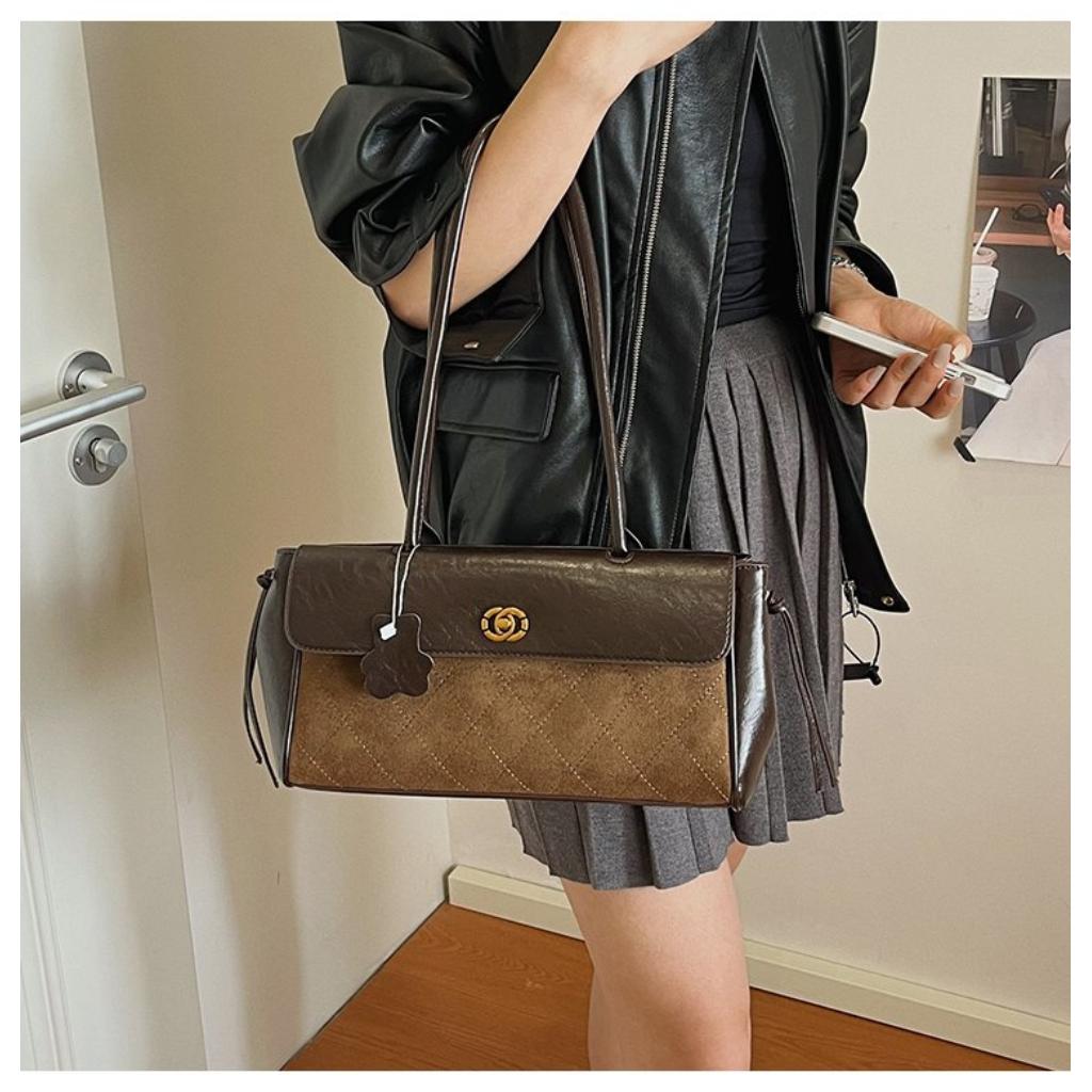 Xeie Thuk Schultertasche Damen PU Achseltasche Täglich Lässig