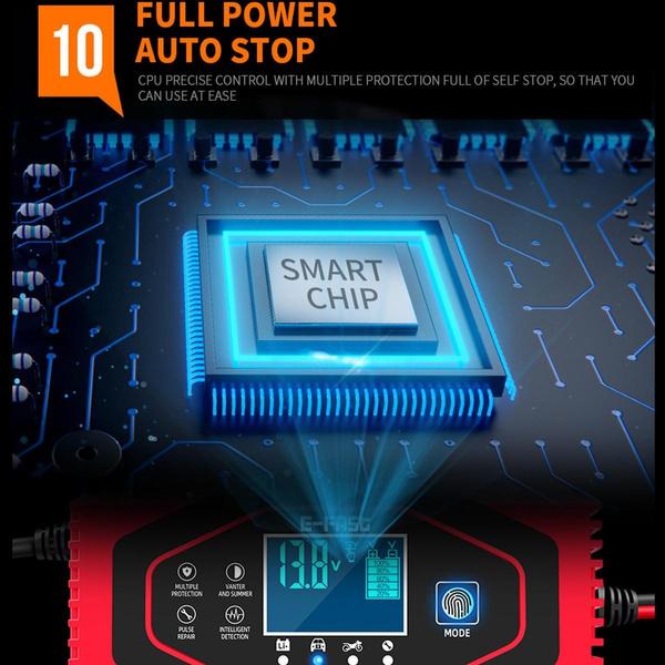 12V/24V 2-150AH Touch-Schalter-Bildschirm-Impuls-Reparatur-LCD-Batterieladegerät für Auto/Motorrad/Bleifahrzeuge/LkwAGM/GEL/Blei-Säure/Lithium-Batterie