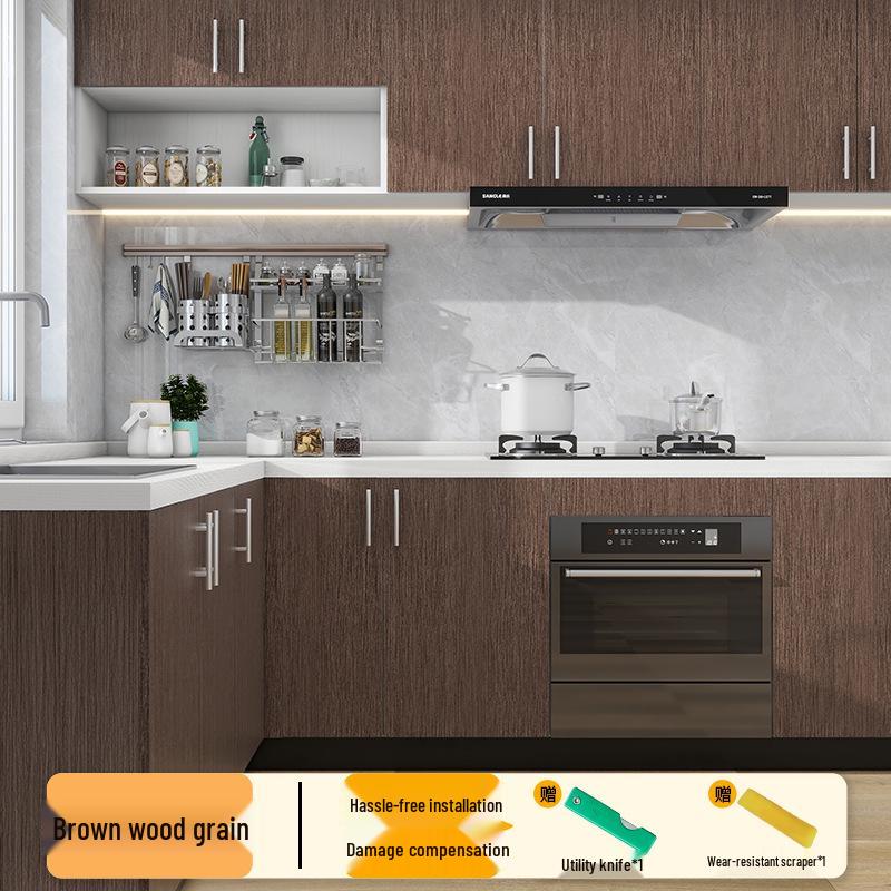 Wood Veneer Self-Adhesive Wallpaper: Thick, Soft, Imitation Wood Grain for Doors, Tables, and Furniture Renovation.