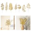 10Pcs Realistic Artificial Leaf Decorative Golden Leaves For Vase Arrangements Wedding Party Spring Festival Decoration
