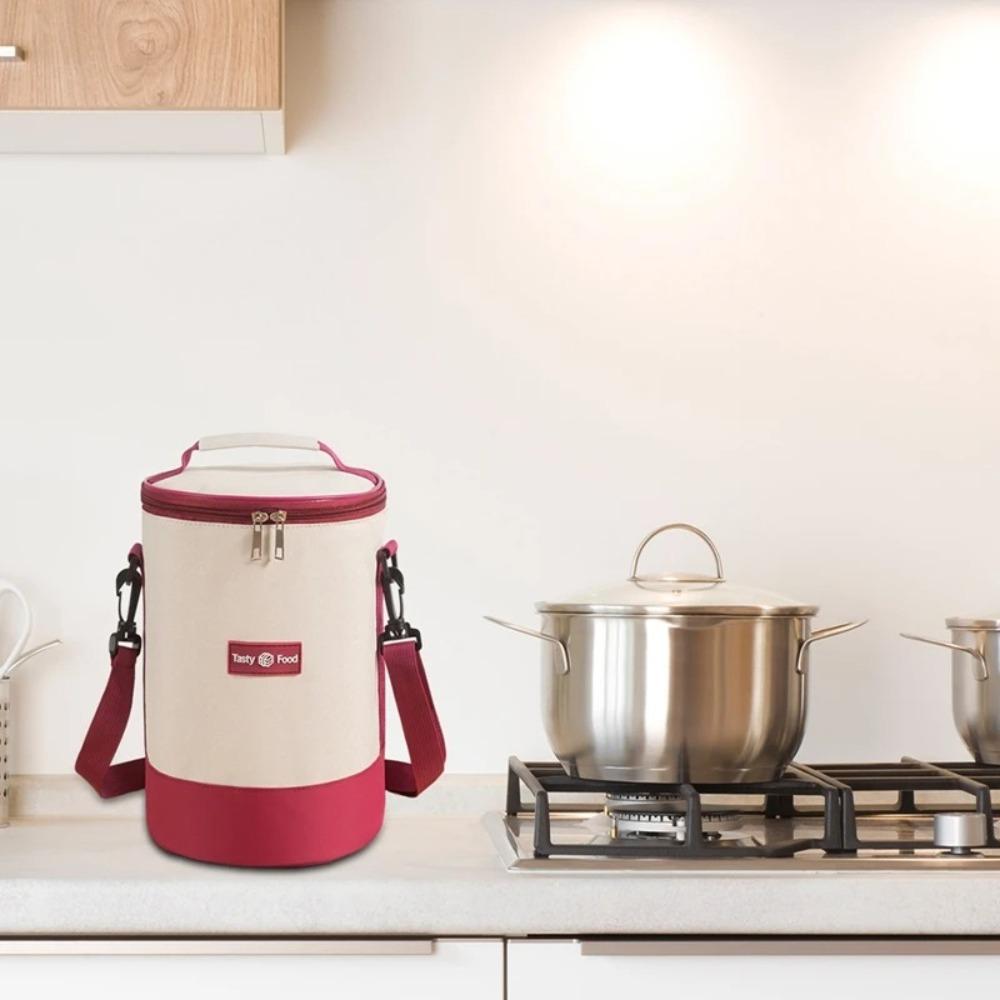 Portable Insulated Cooler Bag with Adjustable Shoulder Strap Picnic Dinner Container Lunch Bag