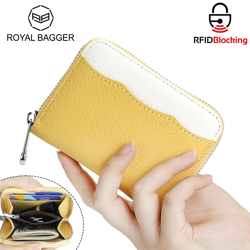 

Короткие кошельки Royal Bagger RFID Blocking, портмоне из натуральной кожи, модные повседневные держатели карт для женщин 1844 бежевый