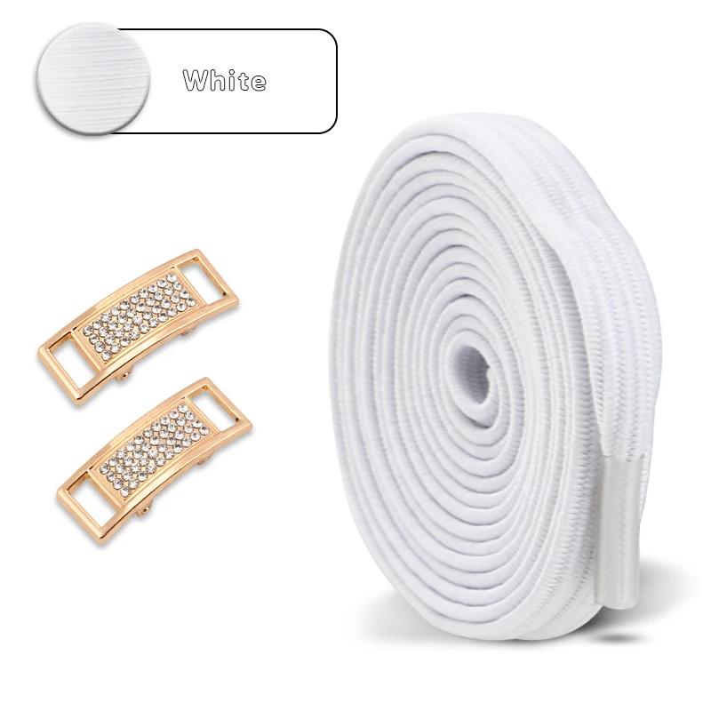 New Diamond Lock Shoelaces Without Ties Glitter Elastic Laces Sneakers Tennis No Tie Shoe Laces Flat Shoelace Shoes Accessories