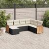 VidaXL Garden Lounge Set with Cushions 7 Pcs, Patio Sofas, Patio Furniture Set, Outdoor Furniture, Black 3227883