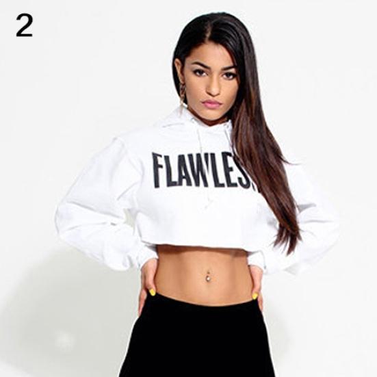 Women Crop Hoodie Long Sleeve Jumper Hooded Pullover Casual Sweatshirt Cut Tops Women Crop Hoodie Long Sleeve Jumper Hooded Pullover Casual Sweatshirt Cut Tops
