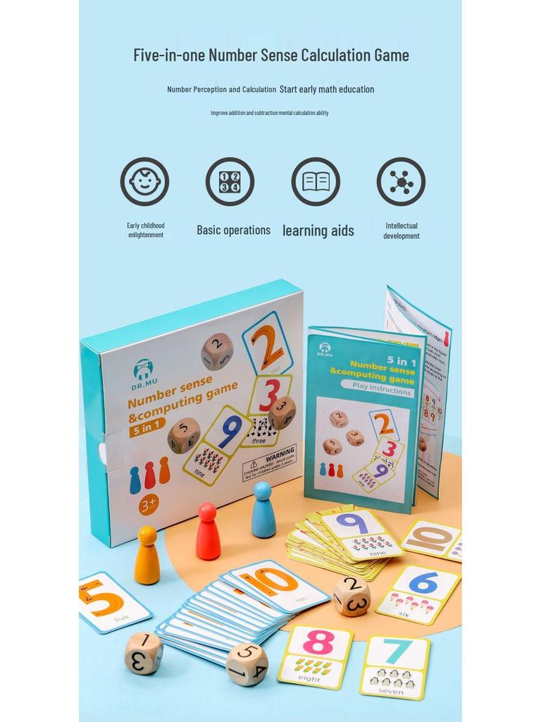 Five-in-One Number Sense Game: Early Math Education Puzzle for Kids and Parents
