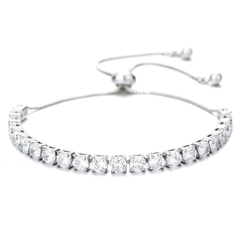 European-American Crystal Zircon Adjustable Bracelet - Stylish Friendship Gift for Women