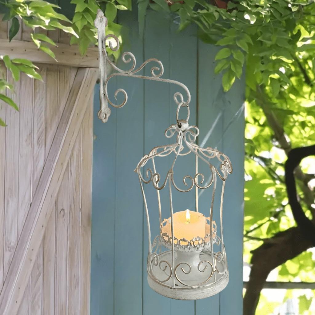 Vintage Birdcage Wall-Mounted Candle Holders Wrought