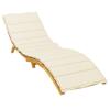 Cream Sun Lounger Cushion 200x50x3 Cm Oxford Fabric