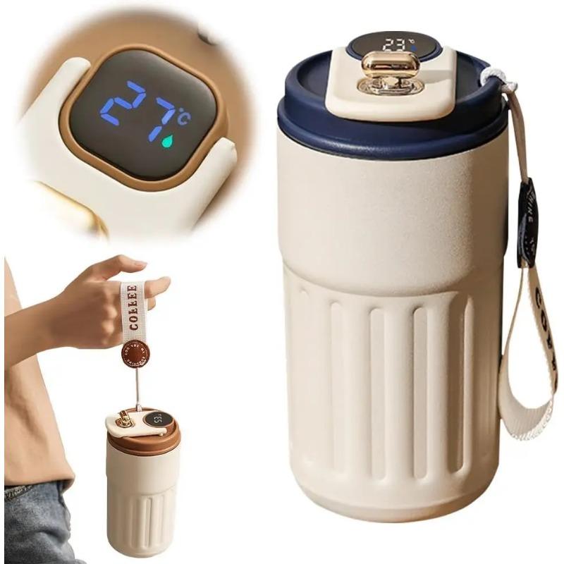 450ml Smart Kaffeetasse Auto Büro Thermoskanne Reise Edelstahl Sport Wasserflasche Vakuumflasche LED Temperaturanzeige Becher