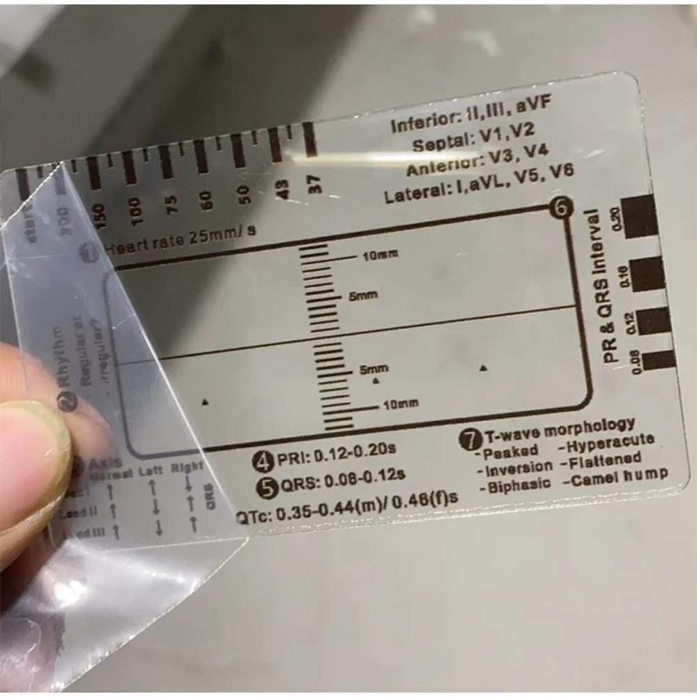 Průvodce interpretací EKG/EKG Přenosné kapesní pravítko pro interpretaci EKG pro hodnocení EKG