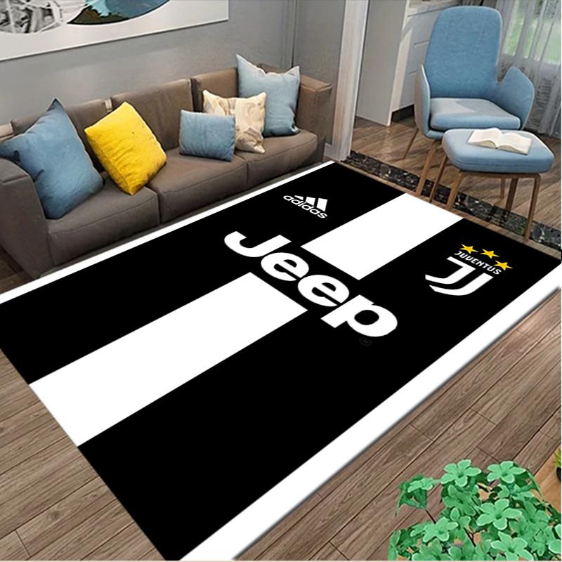 [Juventus Football Club Printed Carpet] Non-slip Office Rug, Cozy Area Carprt for Living Room Use, Soft Home Sofa Chair Mat