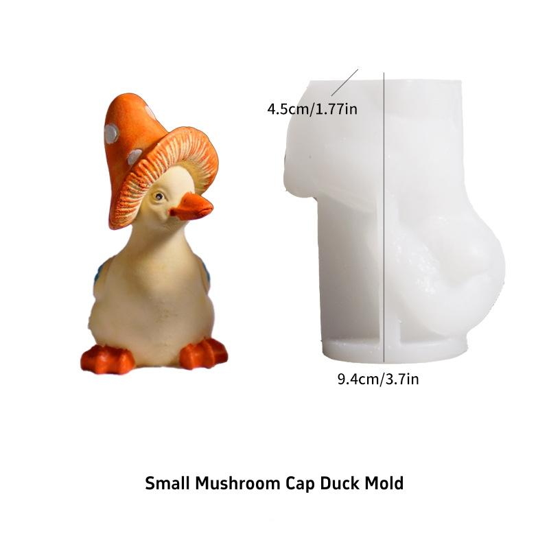 Форма Декоративный Гипсовый Садовый Орнамент Форма Мультяшная Шляпка Гриба Утка Свеча Неправильная Подставка для Демонстрации Силиконовые Формы Горячая Распродажа