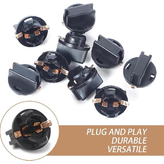 10 PCS Car trument Indicator Lamp Socket, T10 Twist Lock Socket, Twist Lock Wedge License Plate Light Micro Vehicle Reading Light Adapter Lamp