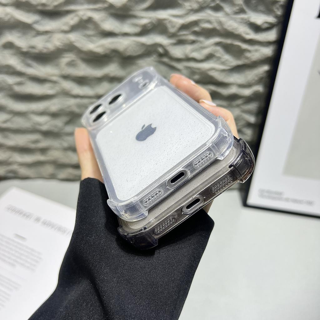 Corner Protection Glitter Clear Case For iPhone 17 Pro Max Air 16E 16 15 Plus 14 13 12 11 iPhone17 17Pro Camera Lens Protector Phone Cover Accessories