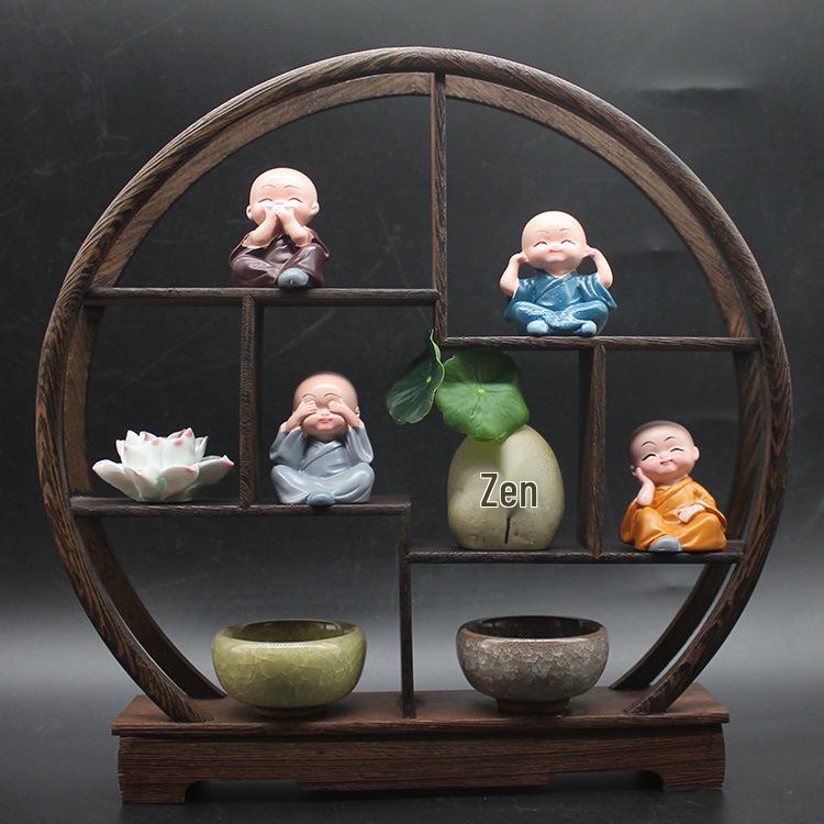 Zen Monk Figurine Ornament for Home Decor - Perfect for Living Room, Office, or Gift Displays