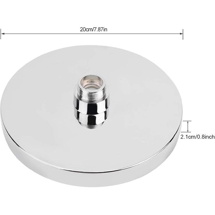 Rain Shower Head, 8" inch Round LED Shower with 3 Color Temperature Controlled Lights Changing automatically Water Rainfall High-Pressure Bathroom
