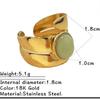 European-American Retro French Natural Stone Stainless Steel Ring Set