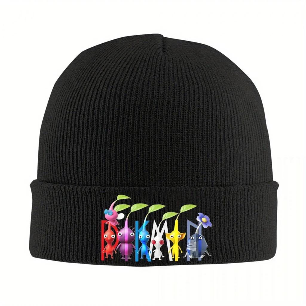 New Pikmin Cartoon Knitted Hat Womens Unisexs Skullies Beanies Autumn Winter Hats Video Game Warm Cap