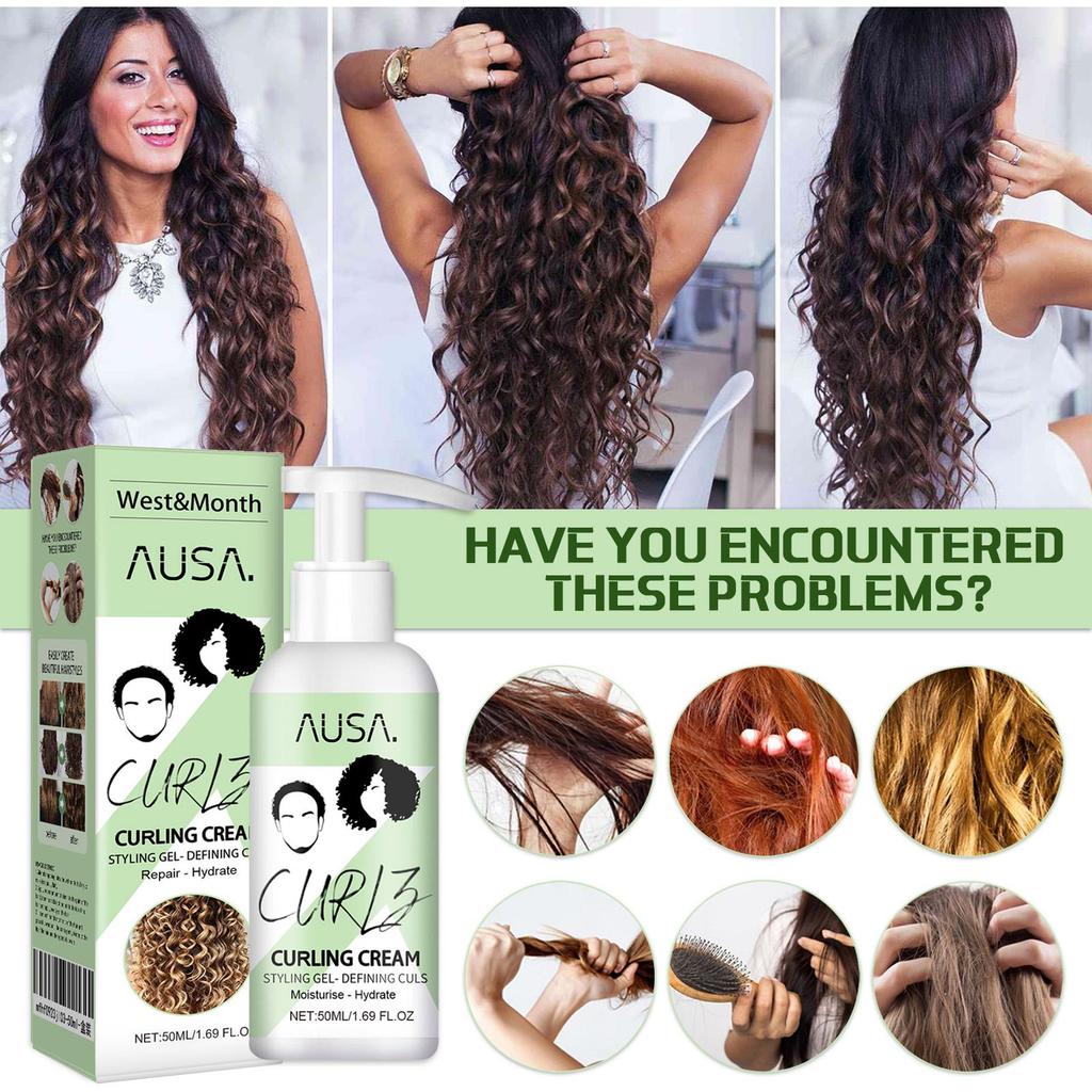 West&Month Bouncy Volume Conditioning Cream Anti-Frizz Curly Hair Volume Natural Volume Styling Hair Care Elasticizer