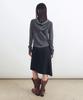 Insilence Woman Asymmetric Wool Skirt Black
