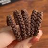 5PSC Simple Braided Hair Tie Coffee Highly Elastic Hair Rope Durable Nylon Rubber Band Women Girl