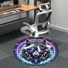 1pc Wolf Head Neon Art Chair Carpet for Office Non-Slip, Machine Washable Rug for Office, Room - Holiday Decor, Machine Made yy251016080