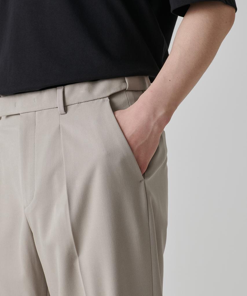 Musinsa Standard Reverse One-Pleat Wide Hidden Banding Slacks [Light Beige]